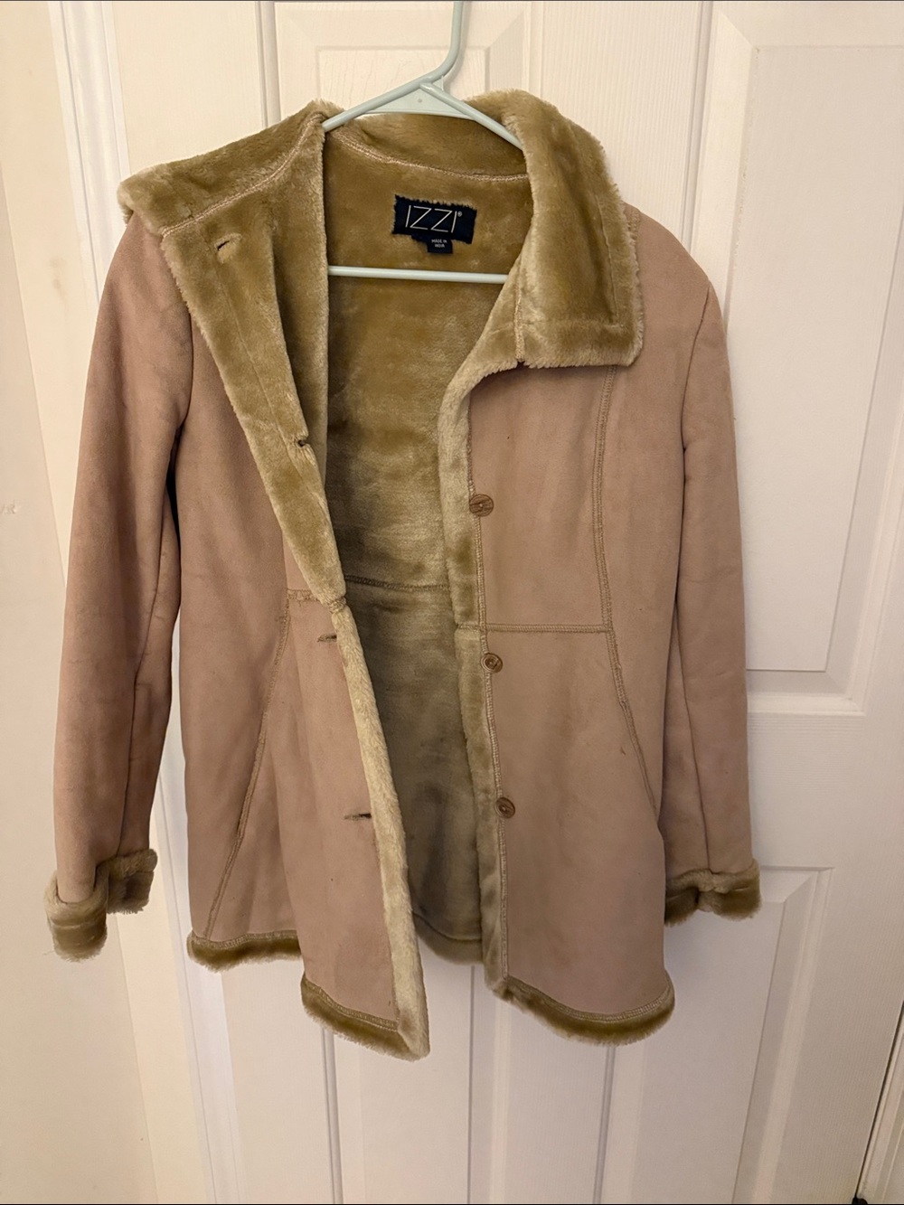 IZZI Women's Taupe Faux Shearling Jacket